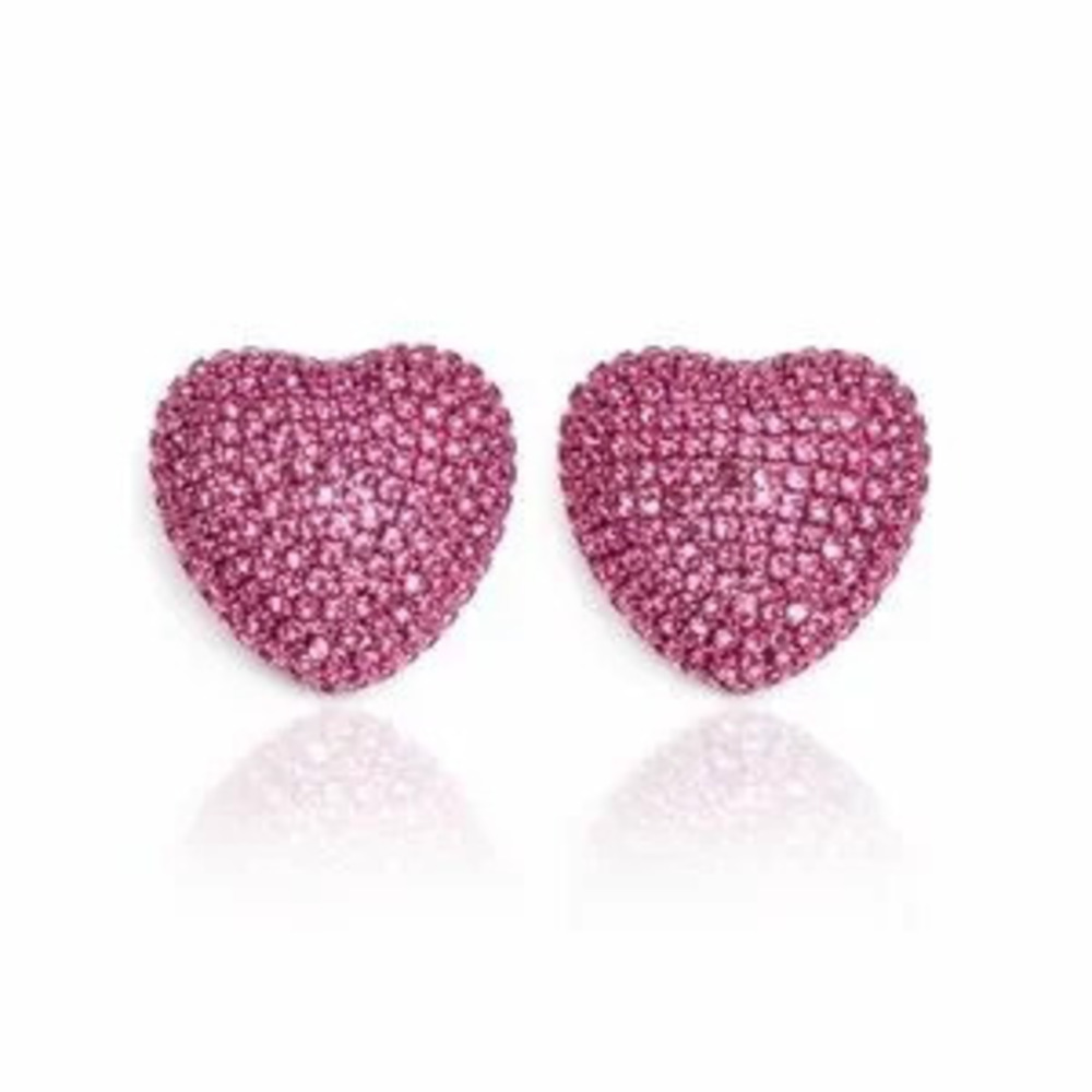 Pink Heart Stud Earrings
